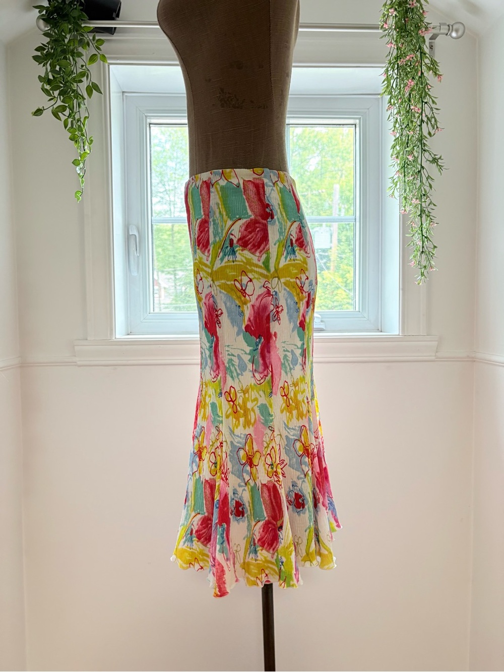 Joseph Ribkoff Floral Circle Skirt in Pink, Yellow & Blue - Picture 2 of 4